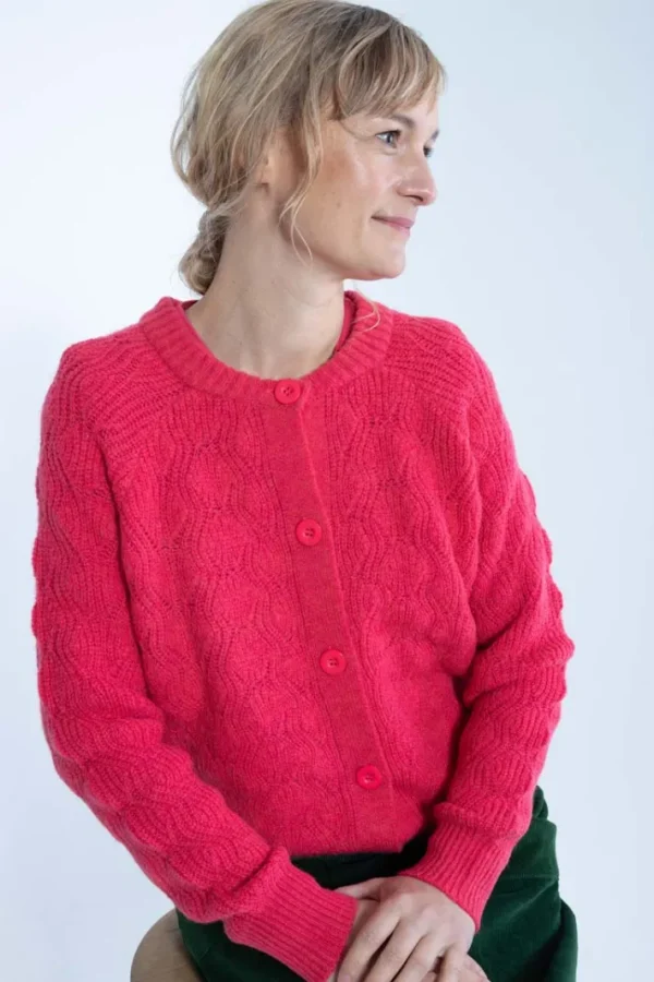 Danadventure Wool Cardigan Power Pink