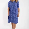 Danalberte Slub Dress Waterblue RIPPLES