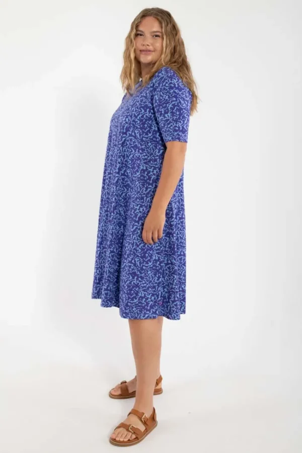 Danalberte Slub Dress Waterblue RIPPLES