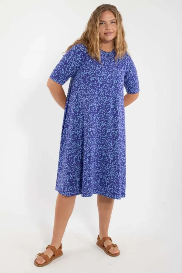 Danalberte Slub Dress Waterblue RIPPLES