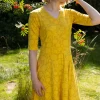 Danandersen Slub Dress Yellow POPTONE