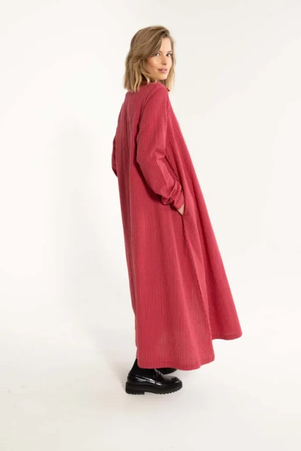 Danapril LS Searsucker Dress Dark Bordeaux/Power Pink