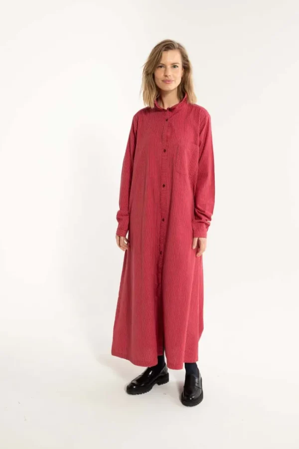 Danapril LS Searsucker Dress Dark Bordeaux/Power Pink