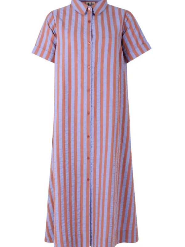 Danapril SS Seersucker Dress Light Rust/Lilla