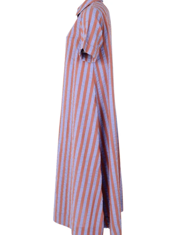 Danapril SS Seersucker Dress Light Rust/Lilla