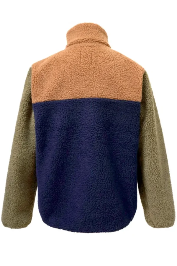 Danask Fleece Zip-Up - Khaki/Navy/Tobacco