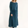 Danebasic Kroeyer LS Dress Deep Blue/Dark Pine