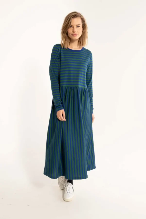 Danebasic Kroeyer LS Dress Deep Blue/Dark Pine