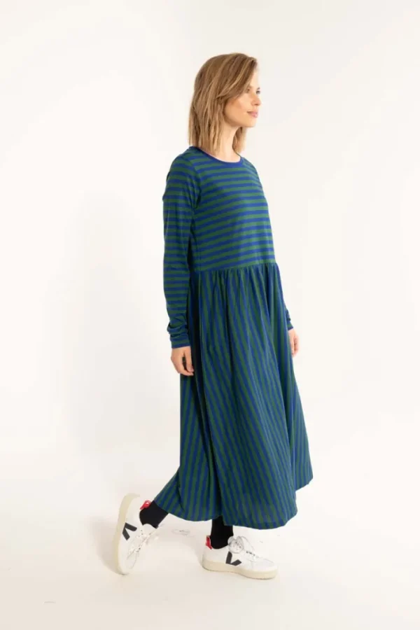 Danebasic Kroeyer LS Dress Deep Blue/Dark Pine