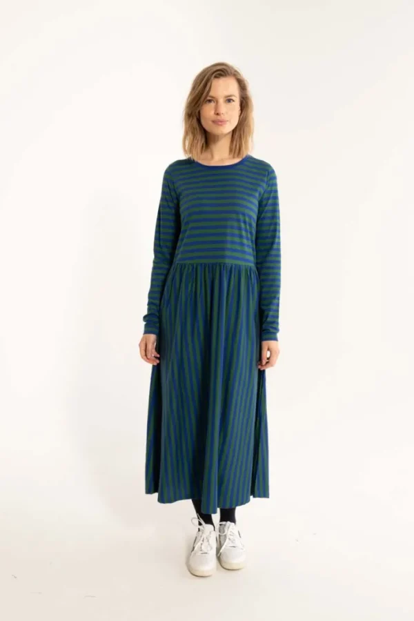Danebasic Kroeyer LS Dress Deep Blue/Dark Pine