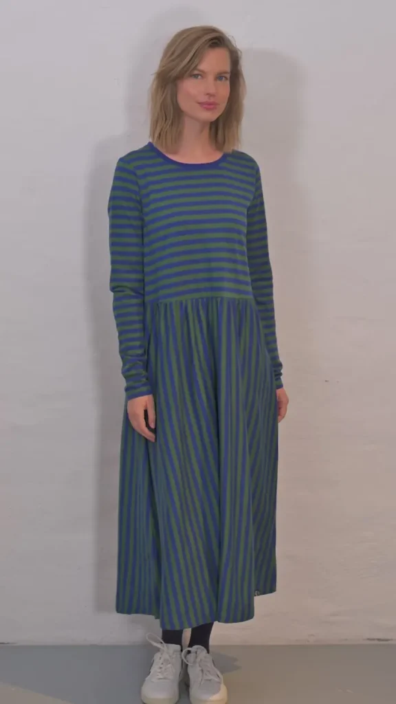 Danebasic Kroeyer LS Dress Deep Blue/Dark Pine