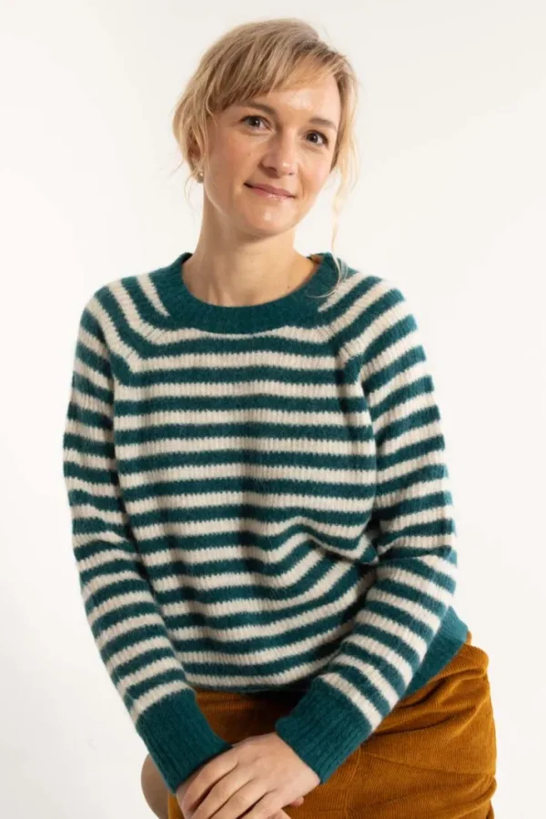 Danebekka Alpaca Sweater Dark Slate/Light Beige