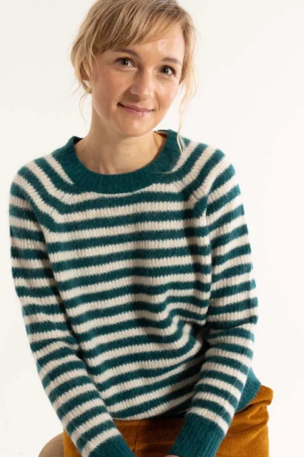 Danebekka Alpaca Sweater Dark Slate/Light Beige