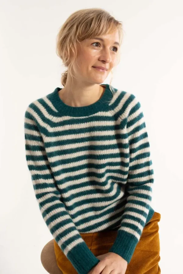 Danebekka Alpaca Sweater Dark Slate/Light Beige