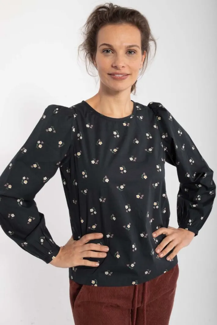 danebette_poplin_shirt_bl_1.webp Danebette Poplin Shirt Black MINIFLOWER
