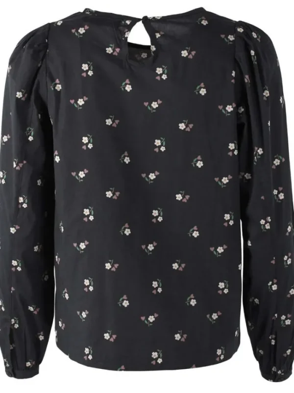 Danebette Poplin Shirt Black MINIFLOWER