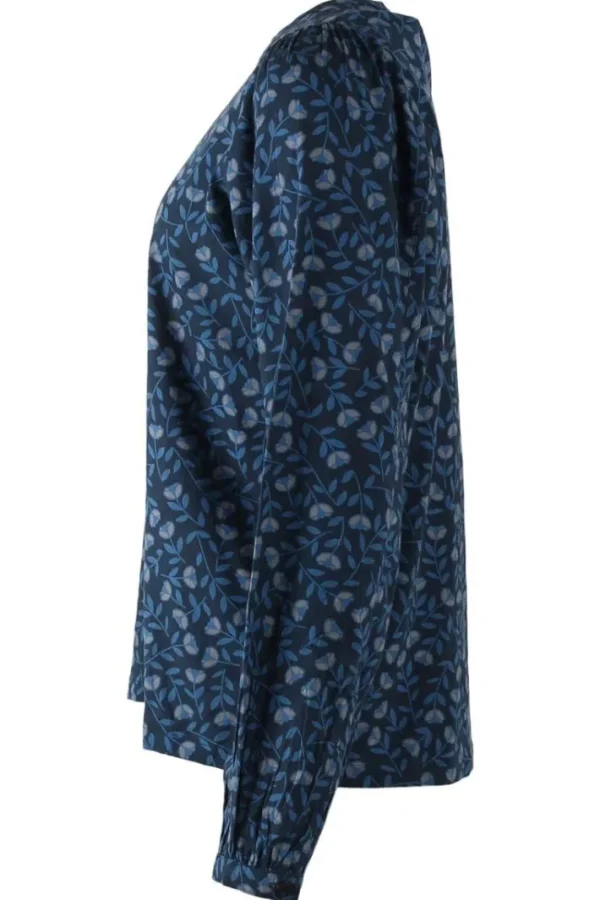 Danebette Poplin Shirt Marine/Cold Blue FLEURIE