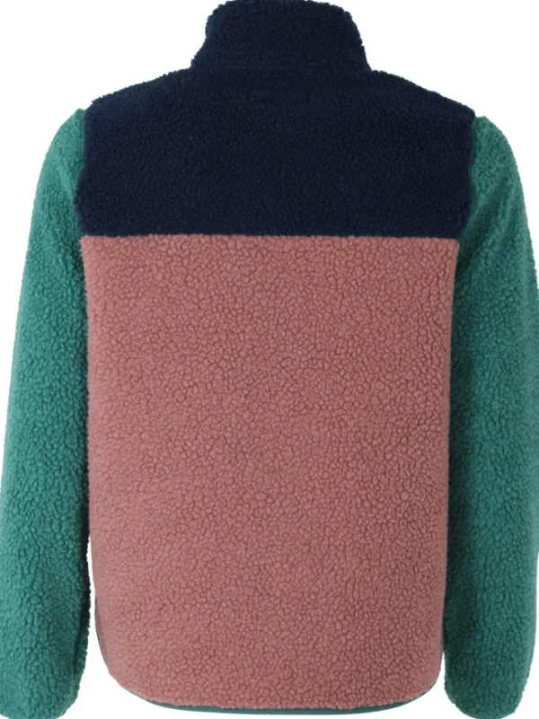 Danebirk Fleece Zip-Up Dk Navy/Light Slate/Dk Rose