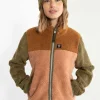 Danebirk Fleece Zip-Up Khaki/Antique Rose TOBACCO