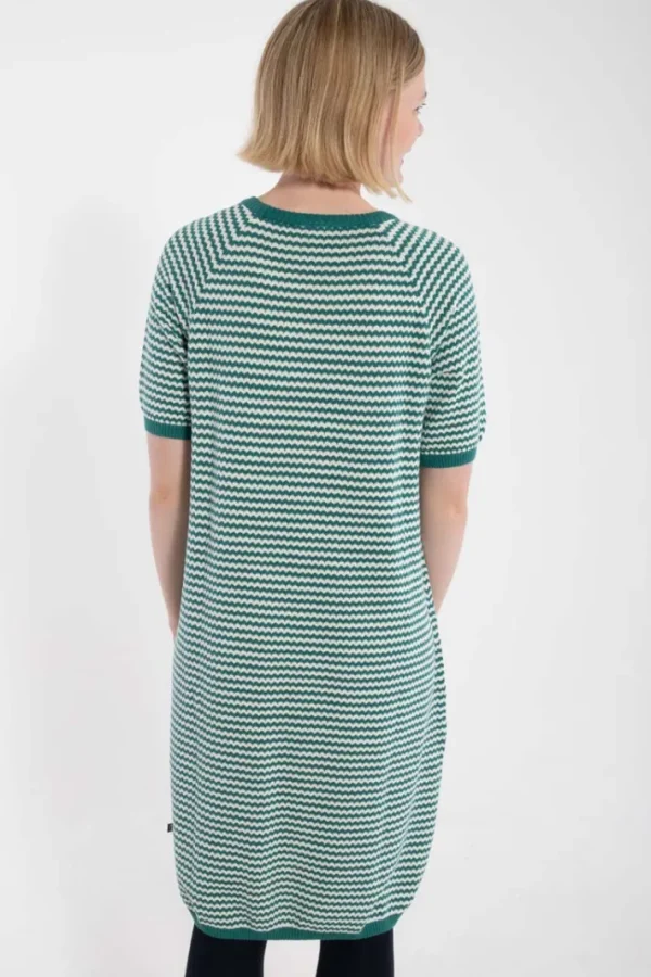 Daneblomme Pearl Knit Sweater Dress Dk Slate/Chalk