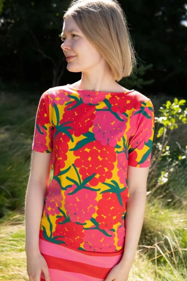 Daneboat Neck Cotton Tee Yellow MAXIBERRY