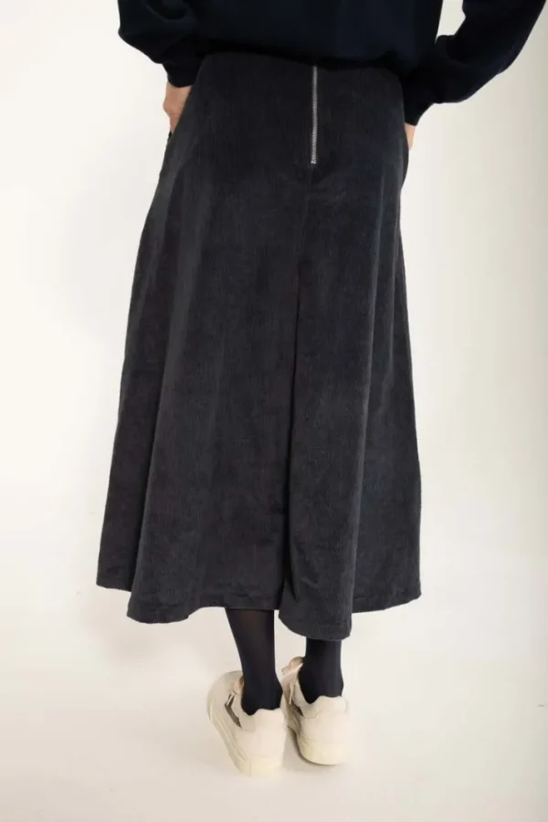 Danebrava Cord Stretch Skirt Dark Navy