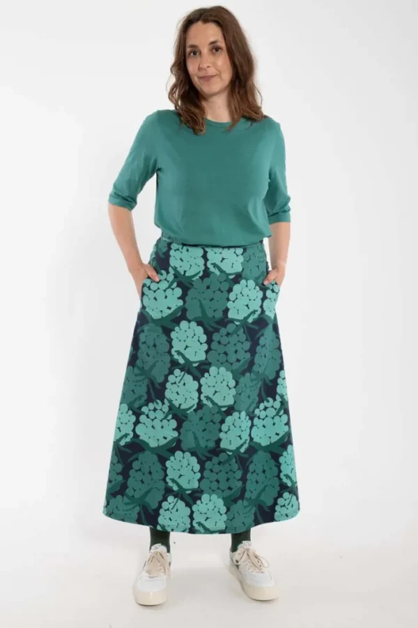 Danebrava Poplin Stretch Skirt Dk Navy MAXIBERRY