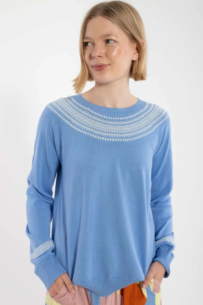 danebright_light_cotton_k_2.webp Danebright Light Cotton Knit Sweater Waterblue/Chalk