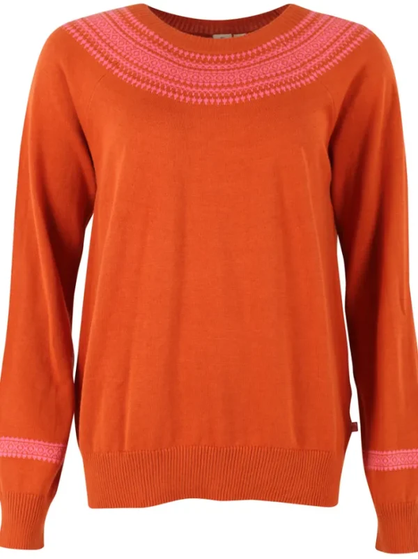 Danebright Light Cotton Knit Sweater Light Rust/Bright Pink
