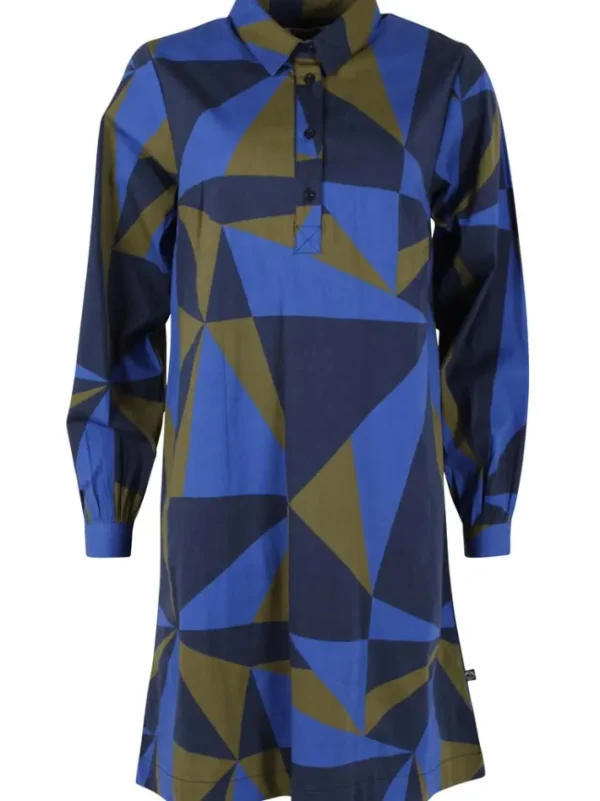 Danecarnation Poplin Dress Deep Blue TRIANGULATE