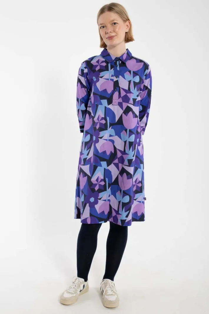 danecarnation_poplin_stre_0.webp Danecarnation Poplin Stretch Dress Dk Navy GEOFLEUR