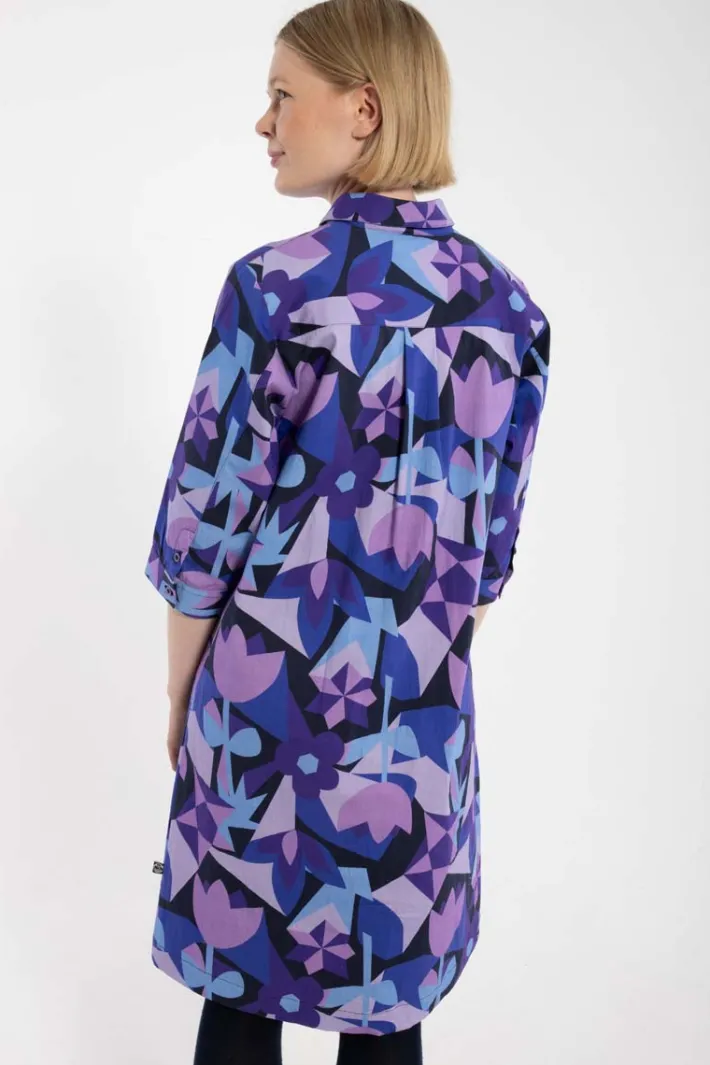 danecarnation_poplin_stre_1.webp Danecarnation Poplin Stretch Dress Dk Navy GEOFLEUR