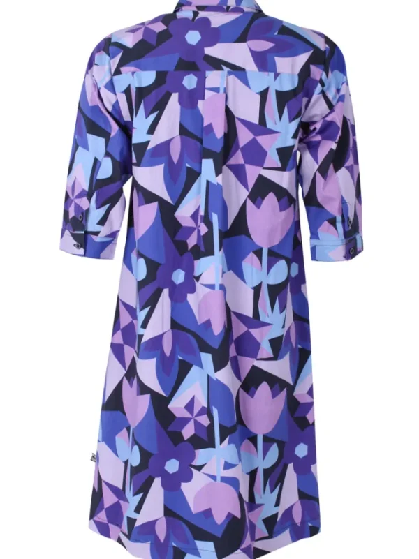 Danecarnation Poplin Stretch Dress Dk Navy GEOFLEUR