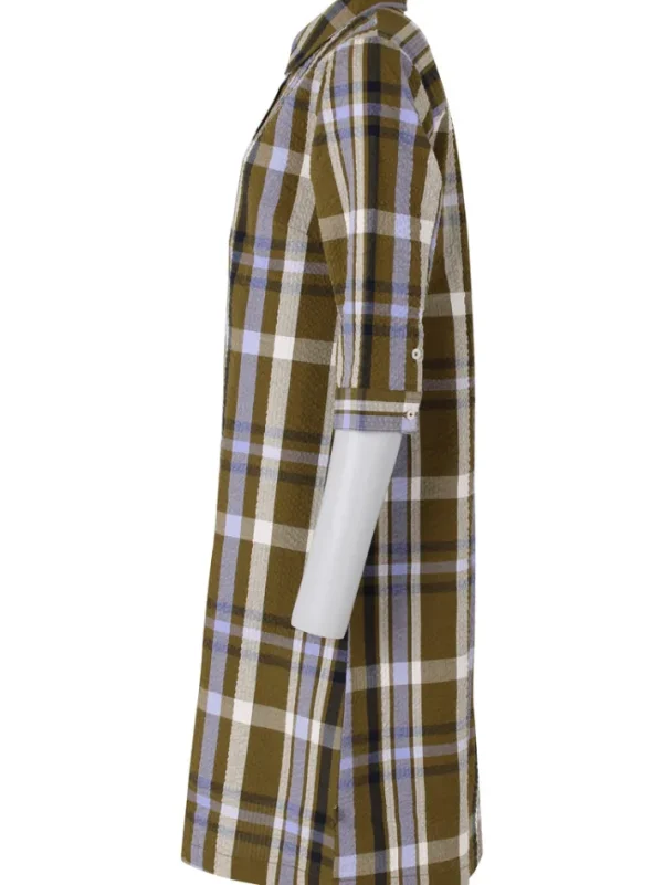 Danecarnation Searsucker Dress Olive WOVENCHECK