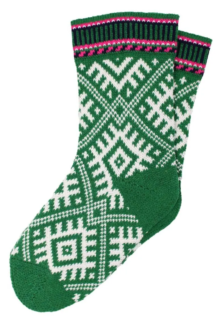 danechalet_wool_socks_gre_0.webp Danechalet Wool Socks Green/Offwhite