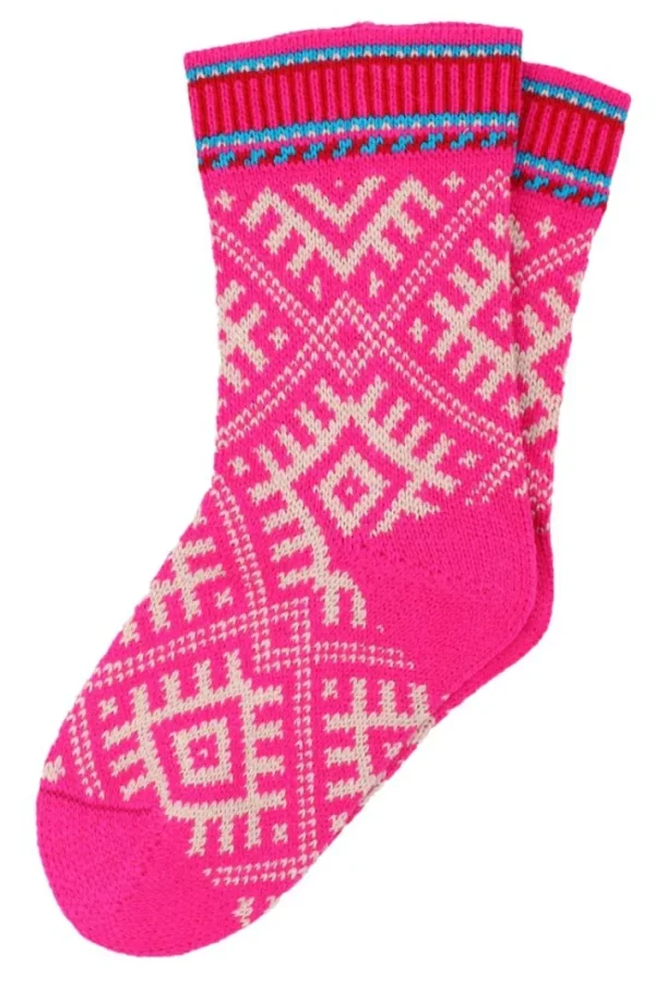 Danechalet Wool Socks Neon Pink/offwhite