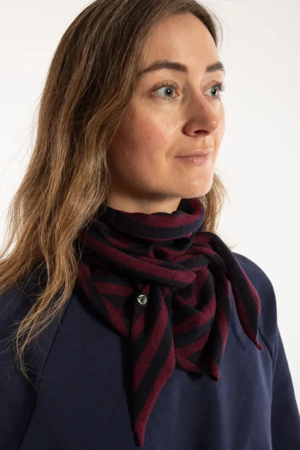 Danechic Merino Scarf - Navy/Dk Bdx