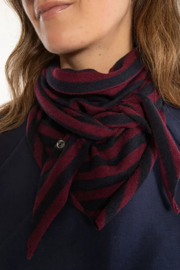 Danechic Merino Scarf - Navy/Dk Bdx