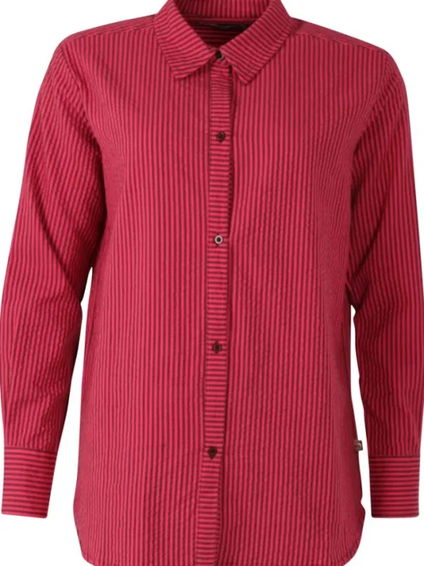 Daneclassic Searsucker Shirt Dark Bordeaux/Power Pink