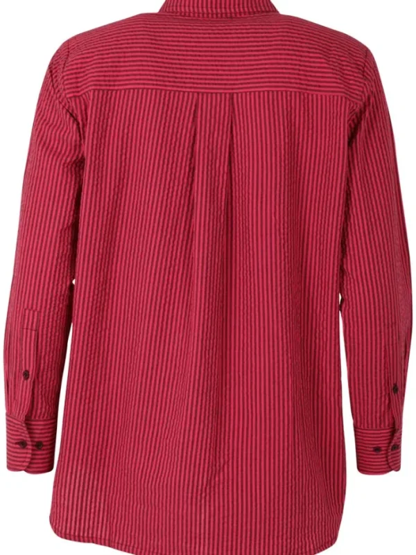 Daneclassic Searsucker Shirt Dark Bordeaux/Power Pink