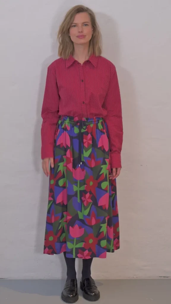 Daneclassic Searsucker Shirt Dark Bordeaux/Power Pink