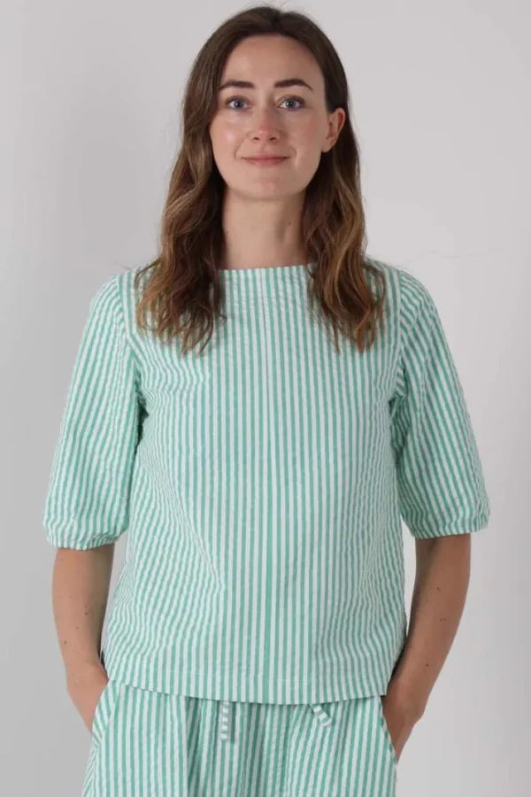 Danecremant Heavy Searsucker Shirt Green/Chalk