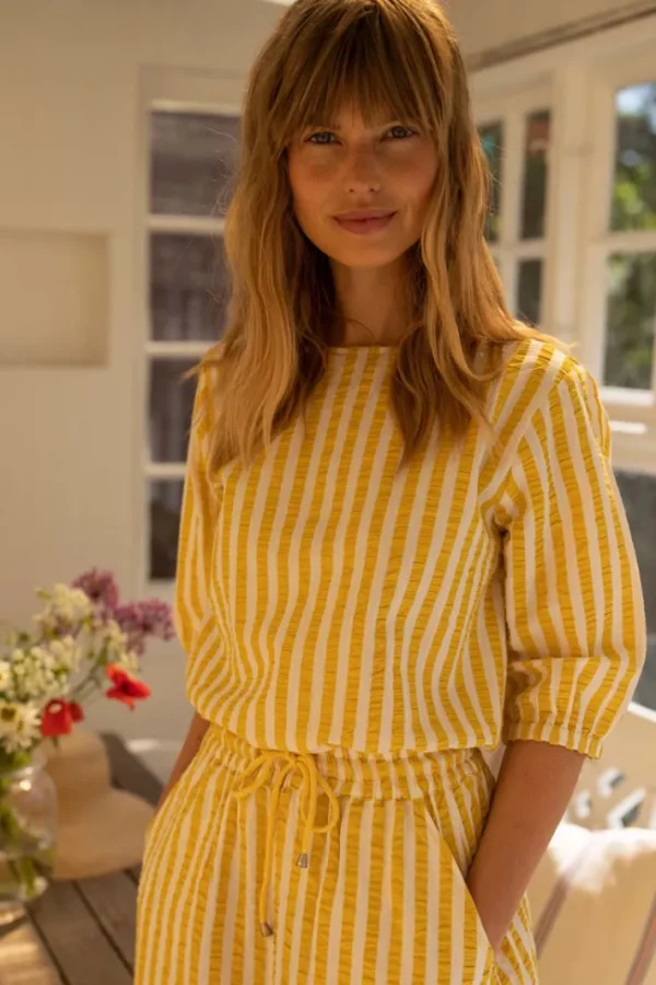 Danecremant Searsucker Shirt Faded Yellow/Chalk