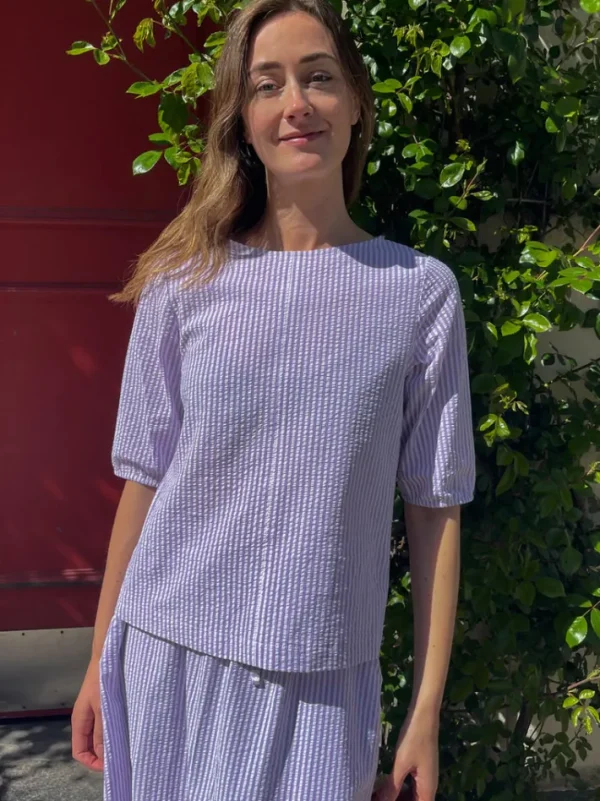 Danecremant Searsucker Shirt Lavender/Chalk