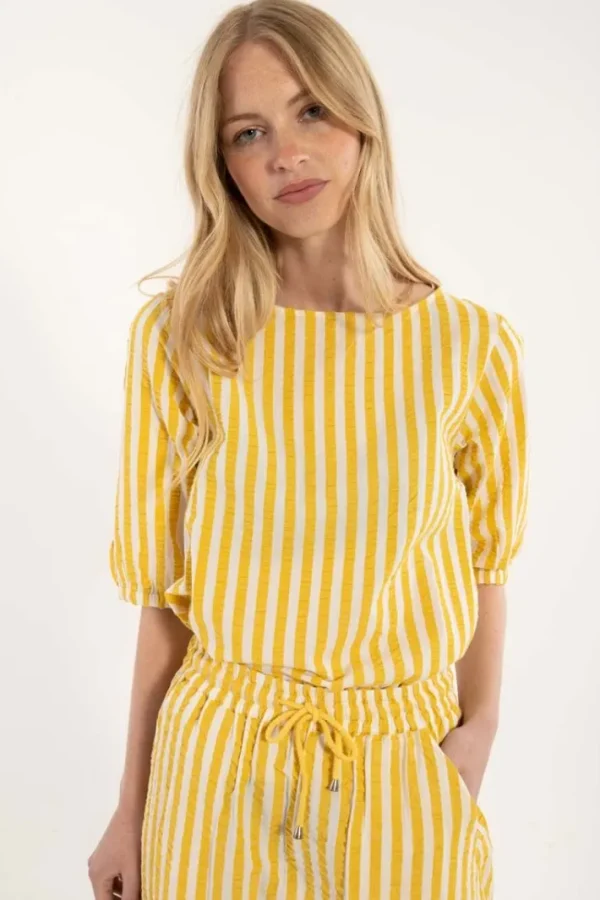 Danecremant Searsucker Shirt Faded Yellow/Chalk