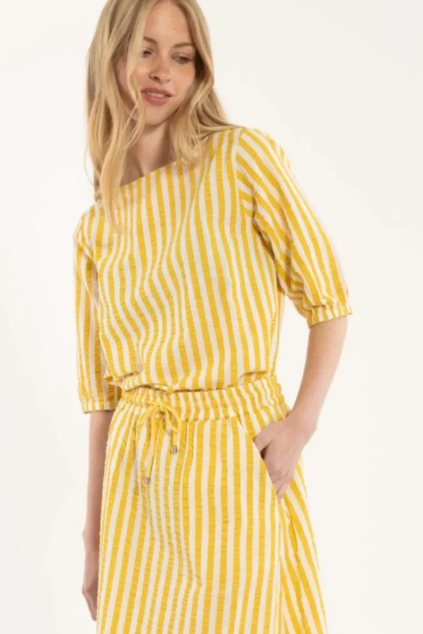 Danecremant Searsucker Shirt Faded Yellow/Chalk