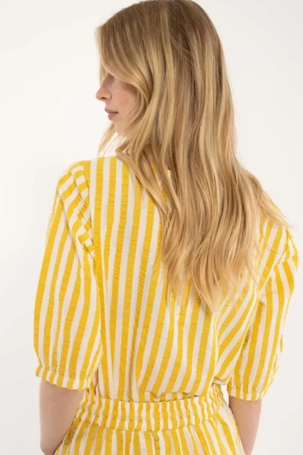 Danecremant Searsucker Shirt Faded Yellow/Chalk