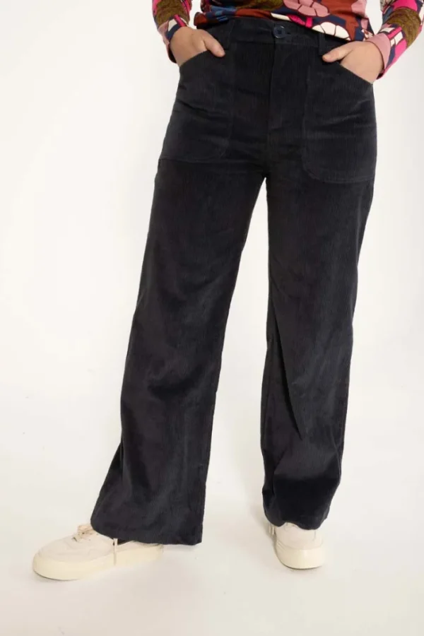 Danedaisy Cord Stretch Pants Dark Navy