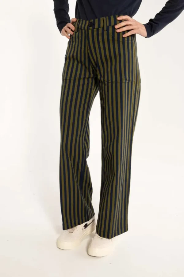 Danedaisy Light Canvas Pants Dark Navy/Olive