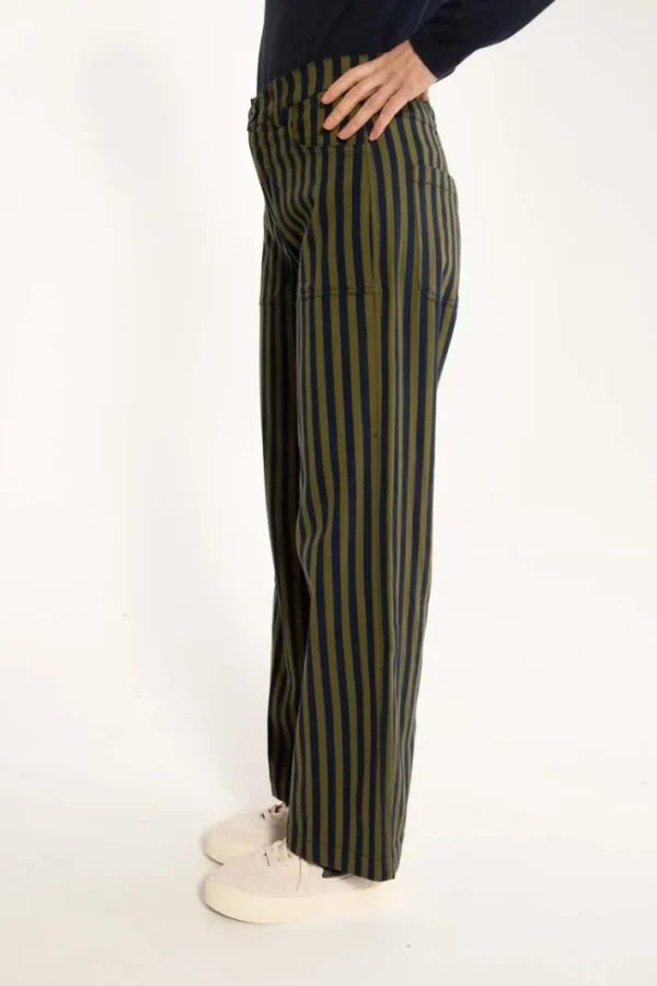 Danedaisy Light Canvas Pants Dark Navy/Olive